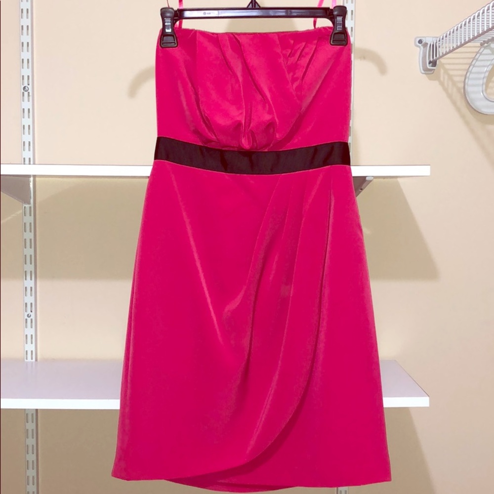 Strapless pink dress